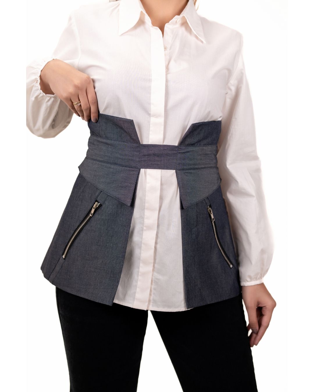 Grey Denim Belt