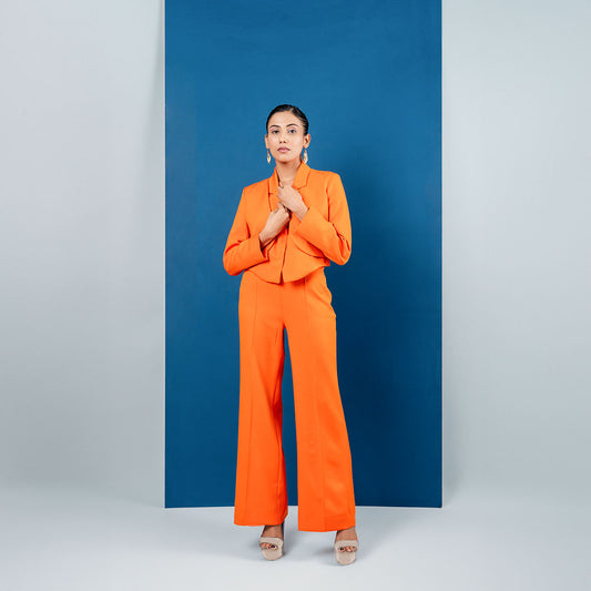 Double Layer Cropped Blazer Set