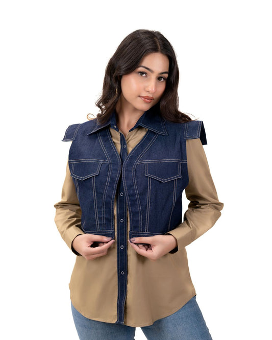 Khaki Denim Tunic