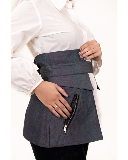 Grey Denim Belt