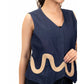 Wave Detail Denim Top