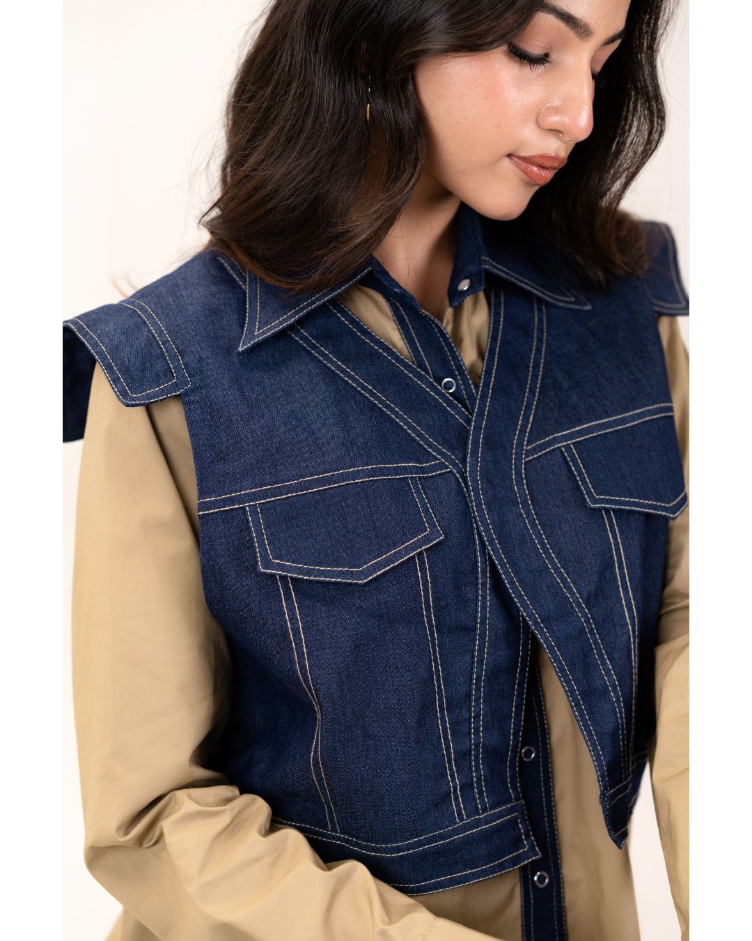 Khaki Denim Tunic