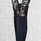 Black and golden sequins dress