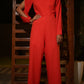 Red Embellished Jumpsuit