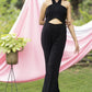 Black Solid Jumpsuit
