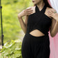 Black Solid Jumpsuit
