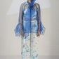 Tie Dye Tulle Bell Sleeve Blouse