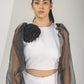 White Balloon Sleeve Top & Palazzo Set
