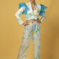 Tie Dye Flutter Sleeve Blazer & Pant Set